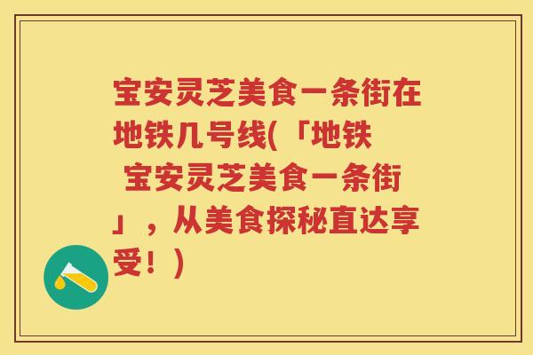 宝安灵芝美食一条街在地铁几号线(「地铁  宝安灵芝美食一条街」，从美食探秘直达享受！)