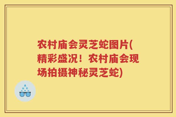 农村庙会灵芝蛇图片(精彩盛况!农村庙会现场拍摄神秘灵芝蛇) 农村庙会灵芝蛇图片(精彩盛况!农村庙会现场拍摄神秘灵芝蛇)