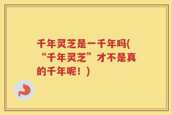 千年灵芝是一千年吗(“千年灵芝”才不是真的千年呢！)