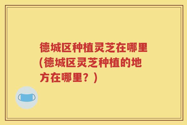 德城区种植灵芝在哪里(德城区灵芝种植的地方在哪里？)