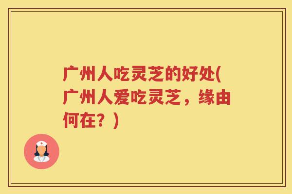 广州人吃灵芝的好处(广州人爱吃灵芝，缘由何在？)