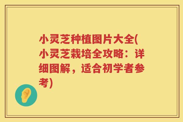 小灵芝种植图片大全(小灵芝栽培全攻略：详细图解，适合初学者参考)