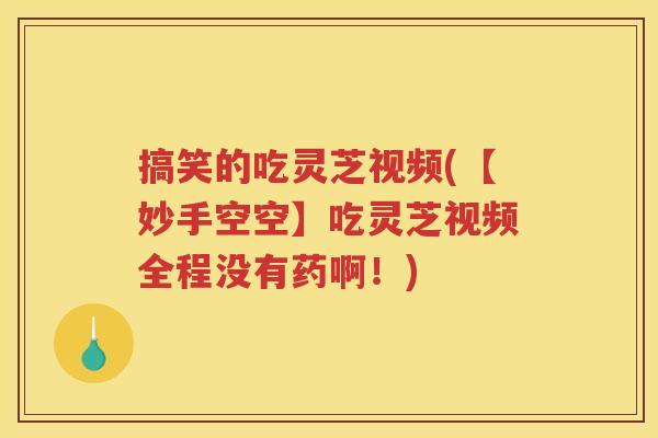 搞笑的吃灵芝视频(【妙手空空】吃灵芝视频全程没有药啊！)