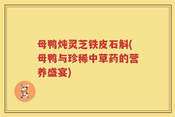母鸭炖灵芝铁皮石斛(母鸭与珍稀中草药的营养盛宴)