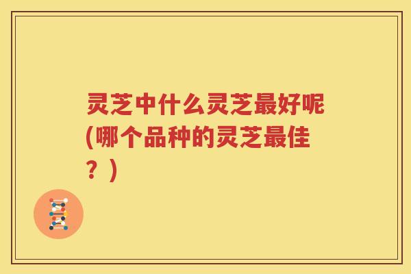 灵芝中什么灵芝好呢(哪个品种的灵芝佳？)