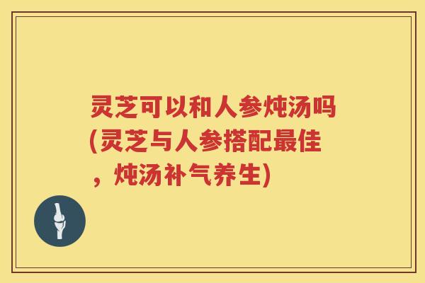 灵芝可以和人参炖汤吗(灵芝与人参搭配佳，炖汤养生)