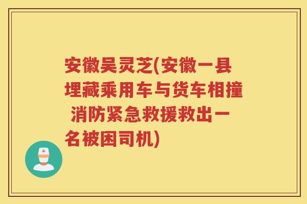 安徽吴灵芝(安徽一县埋藏乘用车与货车相撞 消防紧急救援救出一名被困司机)