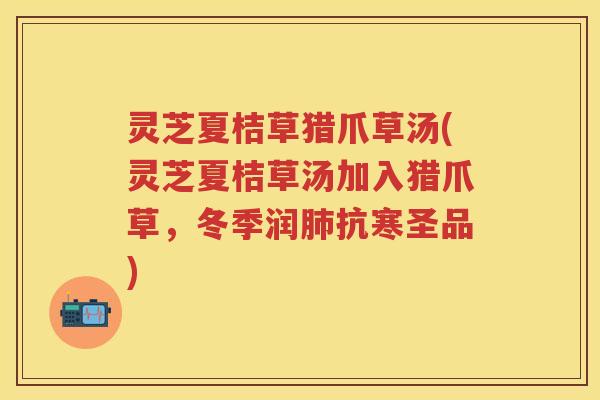 灵芝夏桔草猎爪草汤(灵芝夏桔草汤加入猎爪草，冬季润抗寒圣品)