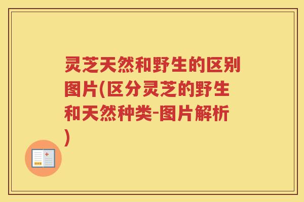 灵芝天然和野生的区别图片(区分灵芝的野生和天然种类-图片解析) 灵芝天然和野生的区别图片(区分灵芝的野生和天然种类-图片解析)