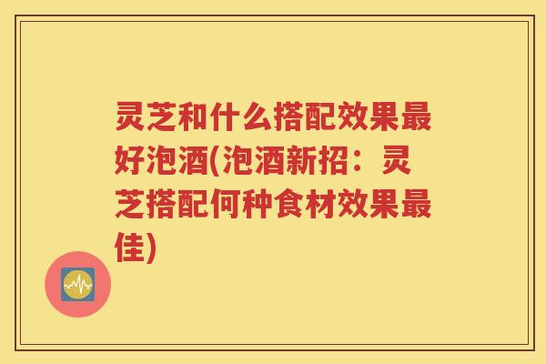 灵芝和什么搭配效果好泡酒(泡酒新招：灵芝搭配何种食材效果佳)