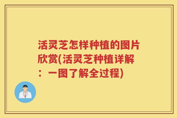 活灵芝怎样种植的图片欣赏(活灵芝种植详解：一图了解全过程)