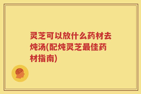灵芝可以放什么药材去炖汤(配炖灵芝佳药材指南)