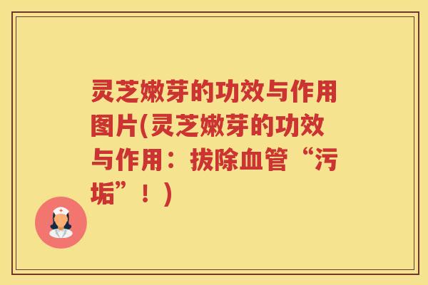 灵芝嫩芽的功效与作用图片(灵芝嫩芽的功效与作用：拔除“污垢”！)