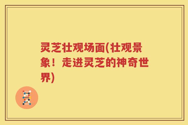 灵芝壮观场面(壮观景象!走进灵芝的神奇世界) 灵芝壮观场面(壮观景象!走进灵芝的神奇世界)
