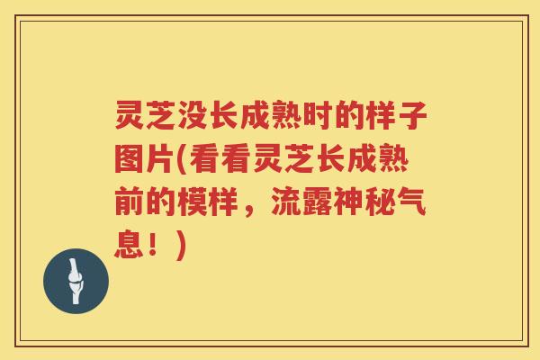 灵芝没长成熟时的样子图片(看看灵芝长成熟前的模样，流露神秘气息！)
