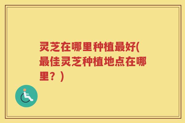 灵芝在哪里种植最好(最佳灵芝种植地点在哪里？)