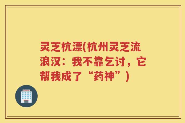 灵芝杭漂(杭州灵芝流浪汉：我不靠乞讨，它帮我成了“药神”)