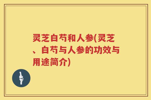 灵芝白芍和人参(灵芝、白芍与人参的功效与用途简介)