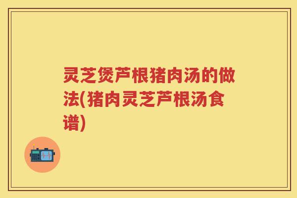 灵芝煲芦根猪肉汤的做法(猪肉灵芝芦根汤食谱)