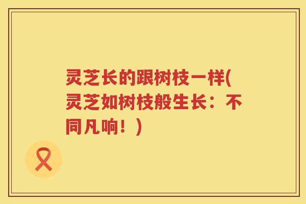灵芝长的跟树枝一样(灵芝如树枝般生长：不同凡响！)