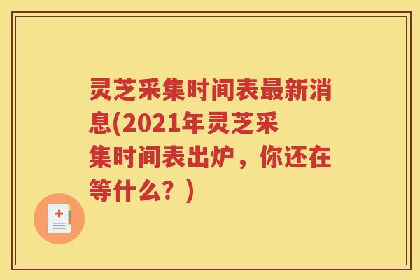 灵芝采集时间表新消息(2021年灵芝采集时间表出炉，你还在等什么？)