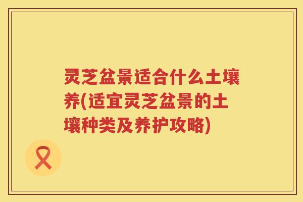灵芝盆景适合什么土壤养(适宜灵芝盆景的土壤种类及养护攻略)