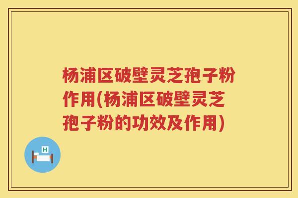 杨浦区破壁灵芝孢子粉作用(杨浦区破壁灵芝孢子粉的功效及作用)