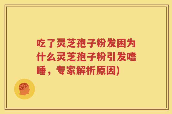吃了灵芝孢子粉发困为什么灵芝孢子粉引发嗜睡，专家解析原因)