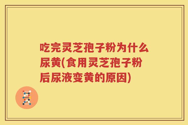 吃完灵芝孢子粉为什么尿黄(食用灵芝孢子粉后尿液变黄的原因)