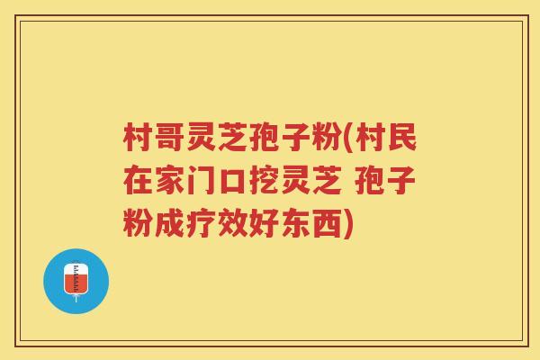 村哥灵芝孢子粉(村民在家门口挖灵芝 孢子粉成疗效好东西)