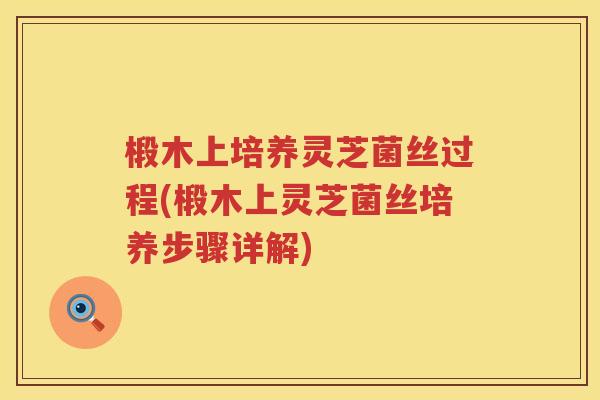 椴木上培养灵芝菌丝过程(椴木上灵芝菌丝培养步骤详解)