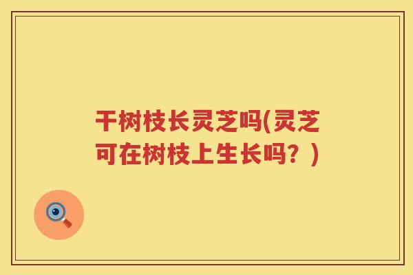 干树枝长灵芝吗(灵芝可在树枝上生长吗?) 干树枝长灵芝吗(灵芝可在树枝上生长吗?)