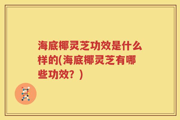 海底椰灵芝功效是什么样的(海底椰灵芝有哪些功效?) 海底椰灵芝功效是什么样的(海底椰灵芝有哪些功效?)