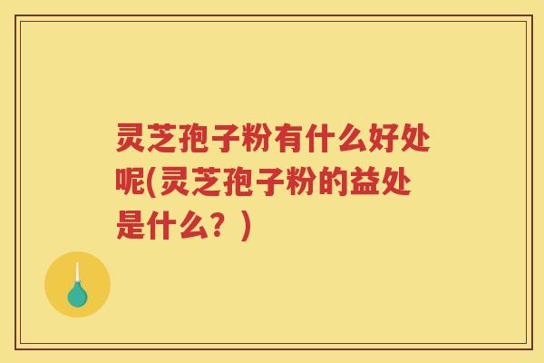 灵芝孢子粉有什么好处呢(灵芝孢子粉的益处是什么？)