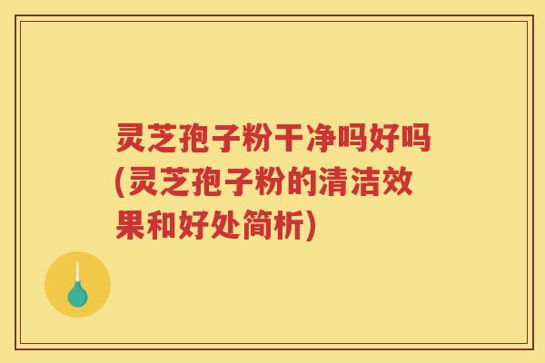 灵芝孢子粉干净吗好吗(灵芝孢子粉的清洁效果和好处简析)