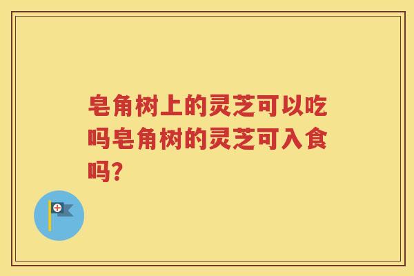皂角树上的灵芝可以吃吗皂角树的灵芝可入食吗？