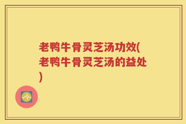 老鸭牛骨灵芝汤功效(老鸭牛骨灵芝汤的益处)
