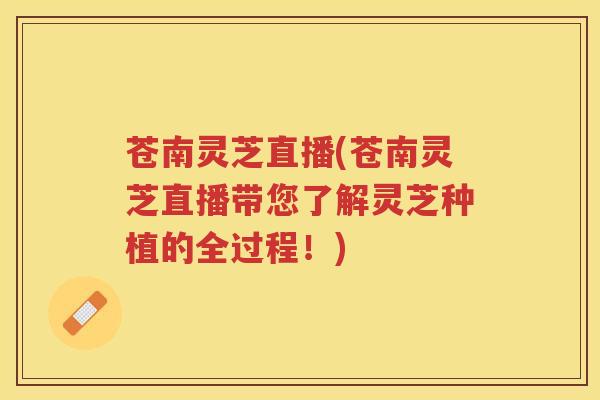 苍南灵芝直播(苍南灵芝直播带您了解灵芝种植的全过程！)