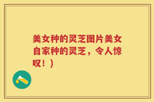 美女种的灵芝图片美女自家种的灵芝，令人惊叹！)