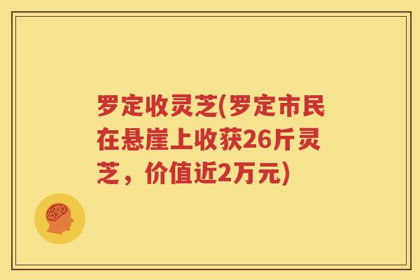 罗定收灵芝(罗定市民在悬崖上收获26斤灵芝，价值近2万元)