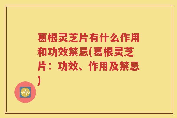 葛根灵芝片有什么作用和功效禁忌(葛根灵芝片：功效、作用及禁忌)