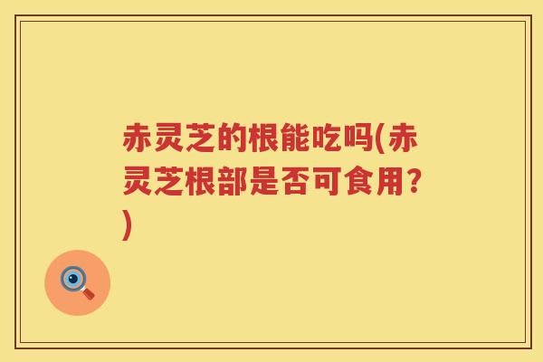 赤灵芝的根能吃吗(赤灵芝根部是否可食用?) 赤灵芝的根能吃吗(赤灵芝根部是否可食用?)