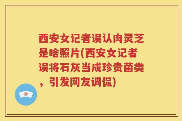 西安女记者误认肉灵芝是啥照片(西安女记者误将石灰当成珍贵菌类,引发网友调侃) 西安女记者误认肉灵芝是啥照片(西安女记者误将石灰当成珍贵菌类,引发网友调侃)