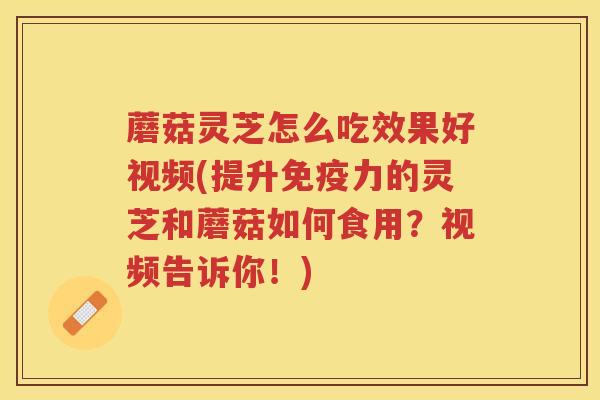 蘑菇灵芝怎么吃效果好视频(提升免疫力的灵芝和蘑菇如何食用？视频告诉你！)