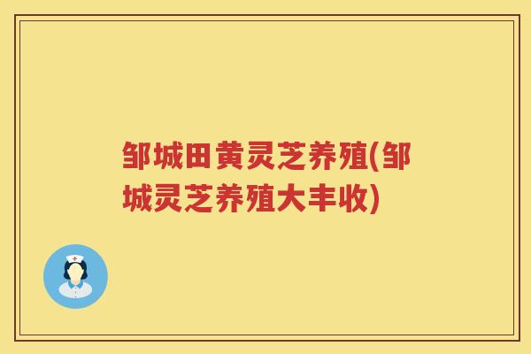 邹城田黄灵芝养殖(邹城灵芝养殖大丰收)