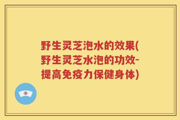 野生灵芝泡水的效果(野生灵芝水泡的功效-提高免疫力保健身体)