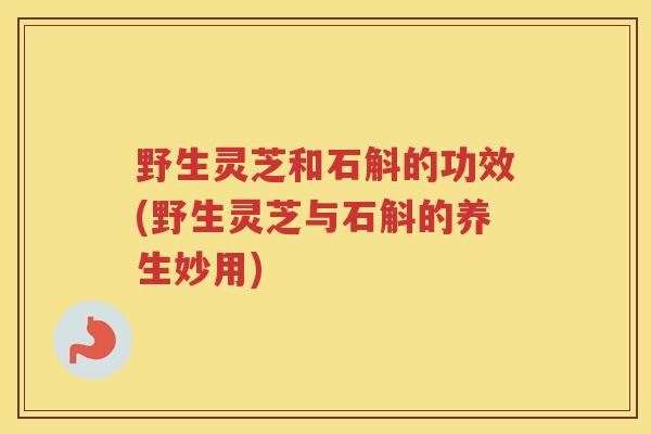 野生灵芝和石斛的功效(野生灵芝与石斛的养生妙用)
