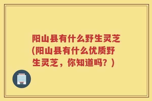 阳山县有什么野生灵芝(阳山县有什么优质野生灵芝,你知道吗?) 阳山县有什么野生灵芝(阳山县有什么优质野生灵芝,你知道吗?)