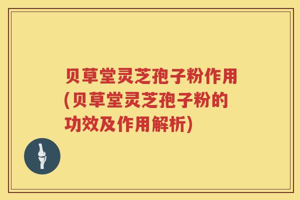 贝草堂灵芝孢子粉作用(贝草堂灵芝孢子粉的功效及作用解析)