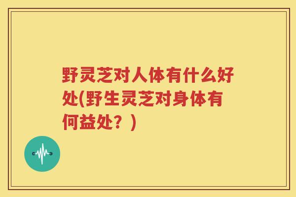 野灵芝对人体有什么好处(野生灵芝对身体有何益处？)